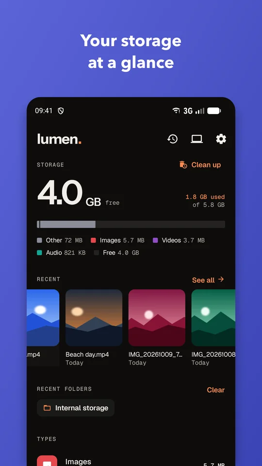 Your storage at a glance